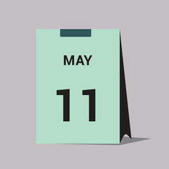 11 may calendar date icon minimal desk calendar vector illustration