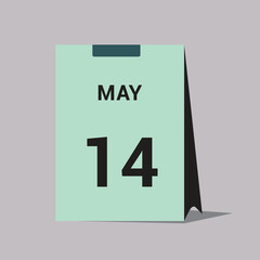14 may calendar date icon minimal desk calendar vector illustration