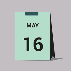 16 may calendar date icon minimal desk calendar vector illustration