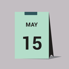 15 may calendar date icon minimal desk calendar vector illustration