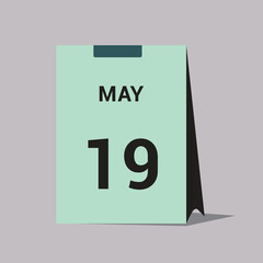19 may calendar date icon minimal desk calendar vector illustration