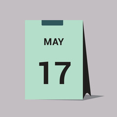 17 may calendar date icon minimal desk calendar vector illustration