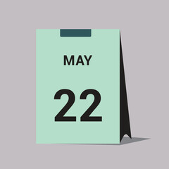 22 may calendar date icon minimal desk calendar vector illustration