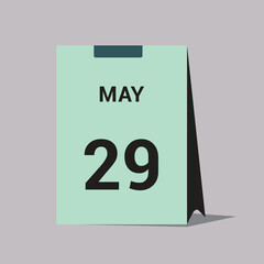 29 may calendar date icon minimal desk calendar vector illustration