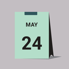 24 may calendar date icon minimal desk calendar vector illustration