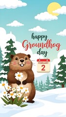 Groundhog day celebration with punxsutawney phil on february 2nd