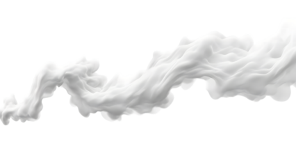 White smoke isolated on transparent background a wavy puff of vapor or steam on a clear backdrop