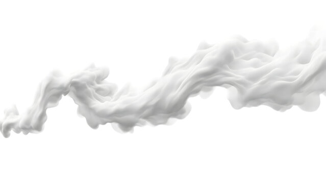White smoke isolated on transparent background a wavy puff of vapor or steam on a clear backdrop