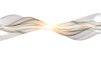 An isolated ribbon like object with a glowing effect isolated on transparent background