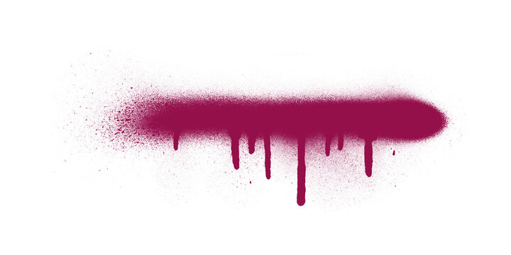 Vibrant magenta spray paint streak gritty graffiti drips on dark black background Urban street art abstract design