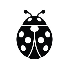 A simple black and white illustration of a spotted ladybug insect © motiur vector artist