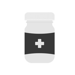 Obraz premium Medical Pill Bottle With Cross Symbol Healthcare Concept