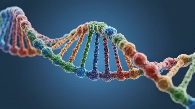 Colorful DNA Helix Structure, Genetic Code, Science and Biology Concept