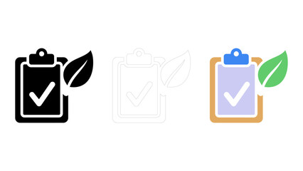 Healthy diet checklist icons eating & nutrition plan set - solid, line, colorful vectors