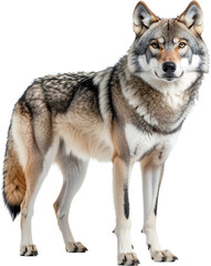 Obraz premium Gray Wolf Isolated on White Background