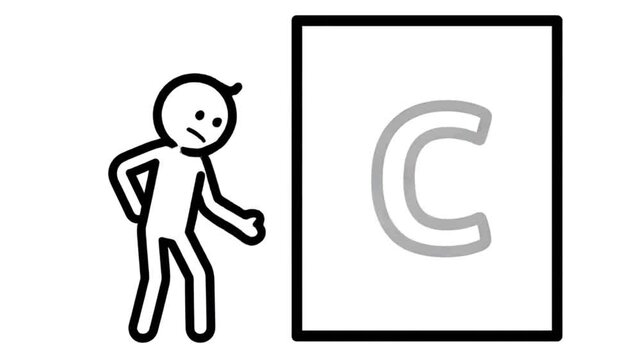 Stick figure student illustrates the concept of passing a class or achieving a satisfactory grade represented by a large checkmark next to a previous failing mark.