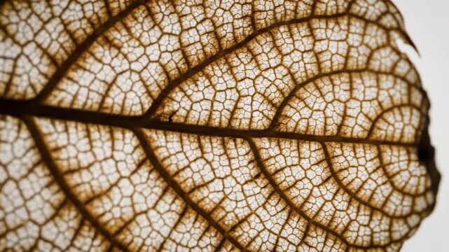 Intricate Veins Of A Skeleton Leaf Macro Abstract Display, Delicate Organic Pattern