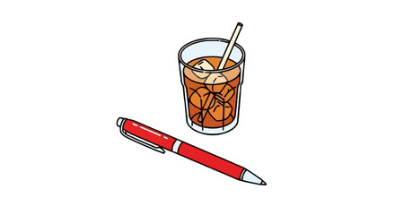 Pen drawing heart balloon on a black background