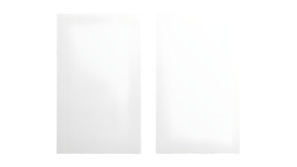 Two white rectangles isolated on transparent background