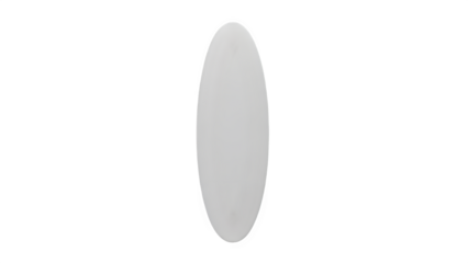 Isolated white oval shape on transparent background