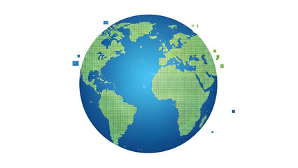 Globe with grid overlay isolated on transparent background