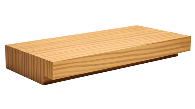 A light colored wooden block isolated on transparent background - Powered by Adobe