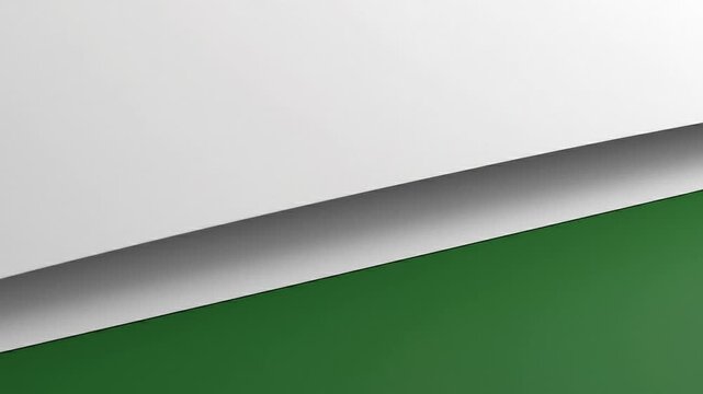 A clean abstract background featuring a diagonal split of white and green.