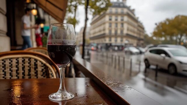 rainy afternoon in parisian cafe