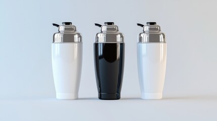 Stylish Cocktail Shakers in Black, White, and Metallic Finish