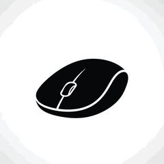 A simple black computer mouse icon representing technology and digital navigation