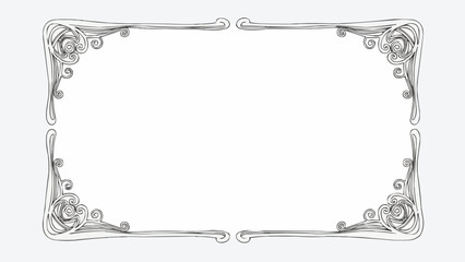 Elegant Art Nouveau Decorative Border Frame.