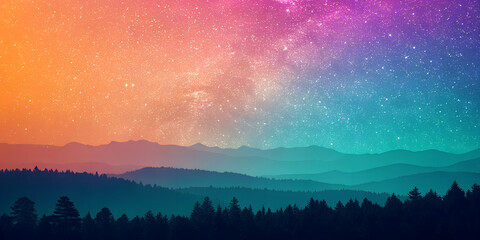 Abstract summer background vibrant turquoise orange pink gradients, event poster design, grainy texture noise effect