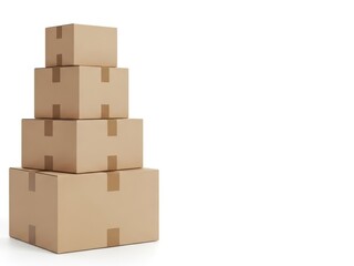 Stack of Cardboard Boxes for Shipping and Storage