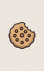 Delicious chocolate chip cookie with a bite taken out