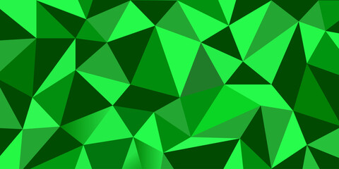 Obraz premium Bright background of green polygons with a contour.