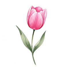 Fototapeta premium Pink tulip flower isolated on transparent background