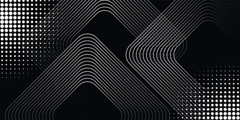 Abstract wave lines dynamic flowing white light isolated on black background. modern design vector concept eps10