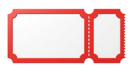 Blank Red Ticket Template - Event Admission Pass