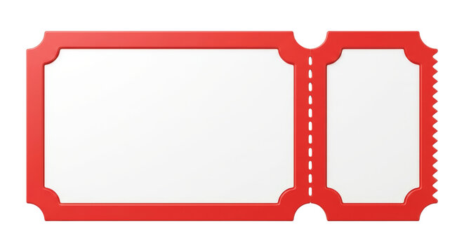 Blank Red Ticket Template - Event Admission Pass