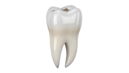 Realistic molar tooth isolated PNG on transparent background, detailed dental anatomy for medical education and healthcare design