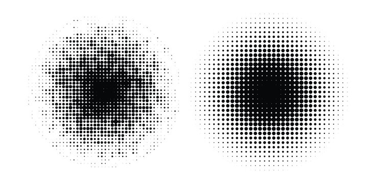 Halftone gradient. Dotted gradient, smooth dots spraying and halftones dot background seamless horizontal geometric pattern vector template set. unique dots modern circles