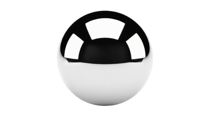 Chrome sphere PNG isolated on transparent background, shiny metal ball with reflections for graphic...