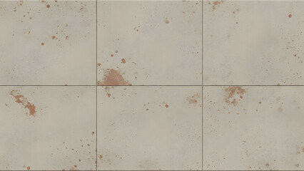 soft cream stone tiles with scattered rust-brown mineral spots and weathered marks creating an aged, authentic aesthetic &mdash; ideal for rustic interiors, vintage bathrooms, or character-filled spaces.

