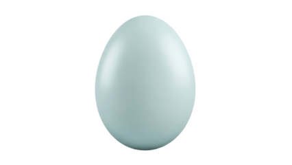 Light blue egg isolated PNG on transparent background, easter egg clipart for design and decoration use A symbol of new life and spring