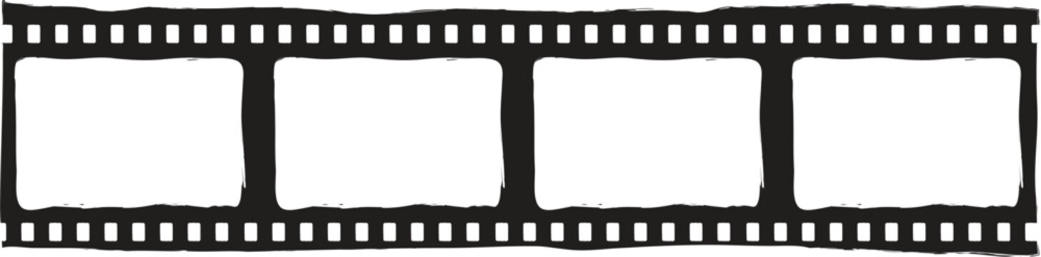 Film strip frame hand draw . Classic retro empty photo tape template. vector 