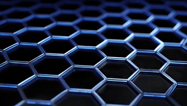 Abstract honeycomb structure background with blue gradient and modern design