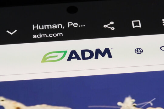 Shanghai,China-Jan.14th 2026: ADM Archer Daniels Midland company brand logo on website