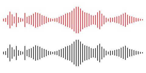 ound waveform pattern for radio podcasts, music player, video editor, voice message in social media chats, voice assistant, recorder vector illustratio