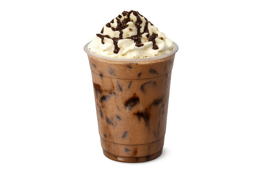 Iced chocolate mocha coffee with whipped cream