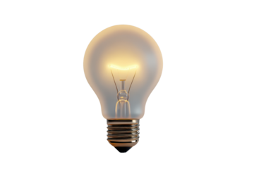 Frosted Incandescent Light Bulb Glowing Brightly Against Black Background filament